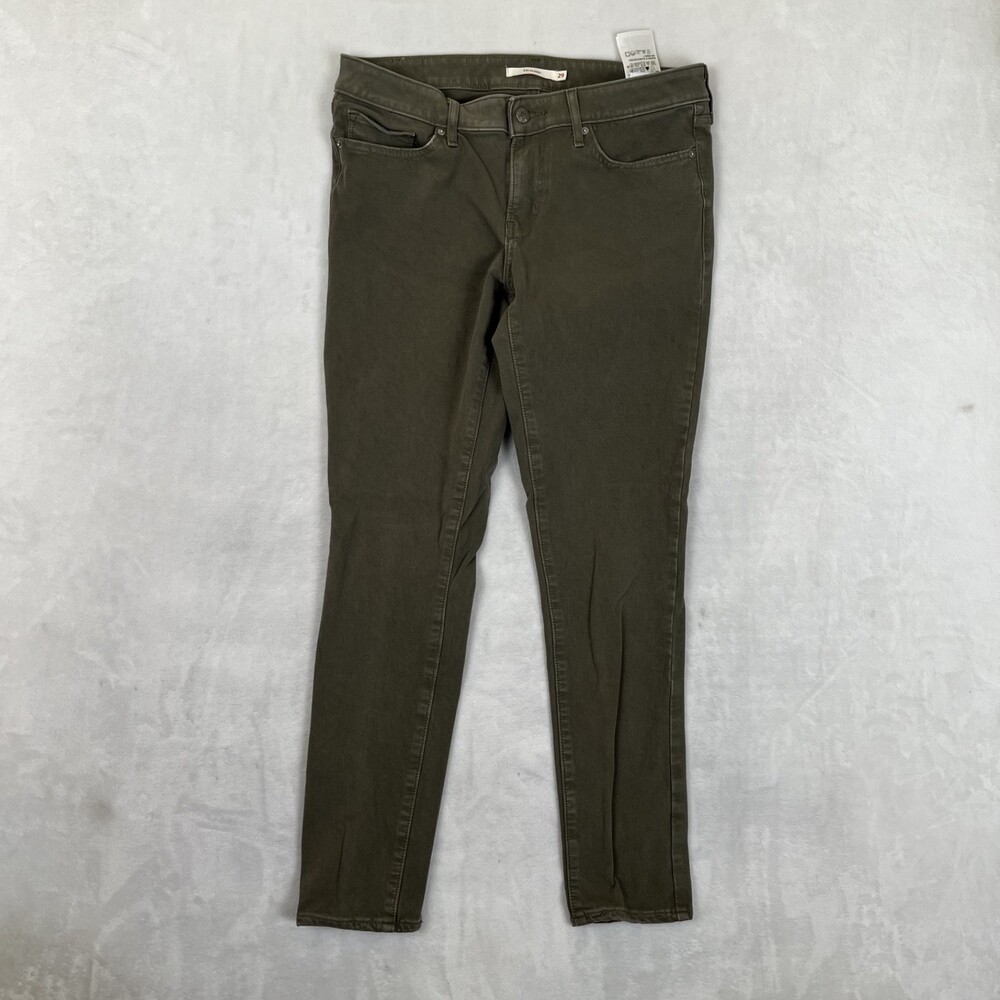 Levi's 711 Skinny Jeans Pants Women's 29 Green Mid Rise Stretch Denim